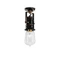Plafoniera Industrial Minimal Urban Ferro E Ceramica Vintage Nero 1 Luce E27 C1744-VIN