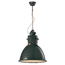 Lampadario Industrial Ferro E Ceramica Vintage Nero 1 Luce E27 50Cm