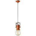 Lampadario Industrial Minimal Urban Ferro Ceramica Vintage Arancio 1 Luce E27 C1840-VIO