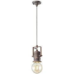 Lampadario Industrial Minimal Urban Ferro Ceramica Vintage Tortora 1 Luce E27
