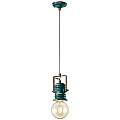 Lampadario Industrial Minimal Urban Ferro E Ceramica Vintage Verde 1 Luce E27 C1840-VIV