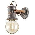 Applique Industrial Minimal Urban Ferro E Ceramica Vintage Tortora 1 Luce E27 C1843-VIT