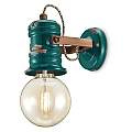 Applique Industrial Minimal Urban Ferro E Ceramica Vintage Verde 1 Luce E27 C1843-VIV