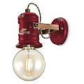 Applique Industrial Minimal Urban Ferro E Ceramica Vintage Bordeaux 1 Luce E27 C1843-VIX