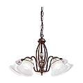 Lampadario Classico Ferrara Metallo E Ceramica Nero Sfumato Rame 5 Luci E14 C194-5-NR-33-DEC-SOO