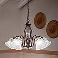 Lampadario Classico Ferrara Metallo E Ceramica Nero Sfumato Rame 5 Luci E14 C194-5-NR-33-DEC-SOO