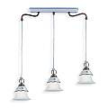 Lampadario Lin. Classico Ferrara Metallo E Ceramica Nero Sfumato Rame 3 Luci E14 C197-NR-38-DEC-SOB