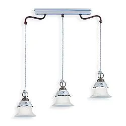 Lampadario Lin. Classico Ferrara Metallo E Ceramica Nero Sfumato Rame 3 Luci E14