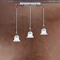 Lampadario Lin. Classico Ferrara Metallo E Ceramica Nero Sfumato Rame 3 Luci E14 C197-NR-38-DEC-SOB