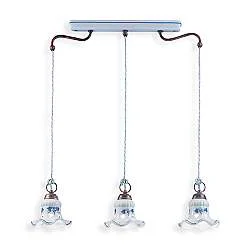 Lampadario Classico Chieti Metallo E Ceramica Nero Sfumato Argento 3 Luci E14