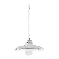Lampadario Classico Como Ceramica Bianco Decorato Filo Blu 1 Luce E27