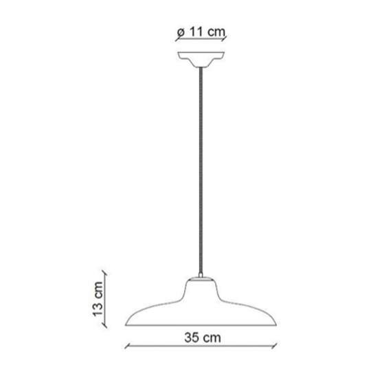 Lampadario Classico Como Ceramica Bianco Decorato Filo Blu 1 Luce E27 C2330-BI-38-DEC-SOB