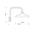Applique Industrial Minimal Nordico B&W Metallo Smaltato Nero 1 Luce E27 C2337-08
