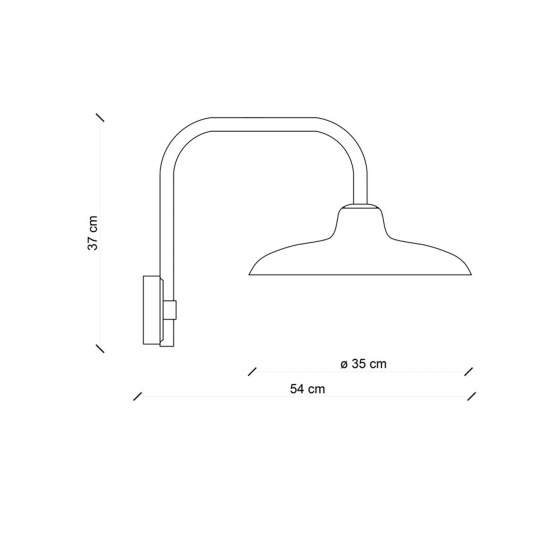 Applique Industrial Minimal Nordico B&W Metallo Smaltato Nero 1 Luce E27 C2337-08