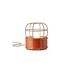 Lumetto Industrial Ferro E Ceramica Vintage Arancio 1 Luce E27