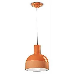 Lampadario Vintage Decò Caxixi Ceramica Arancio Pesca 1 Luce E27