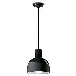 Lampadario Vintage Decò Caxixi Ceramica Nero Carbone 1 Luce E27