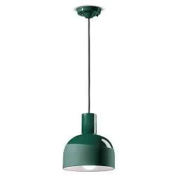 Lampadario Vintage Decò Caxixi Ceramica Verde Bottiglia 1 Luce E27