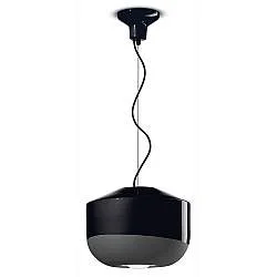 Sospensione Grande Vintage Decò Bellota Ceramica Nero Carbone 1 Luce E27