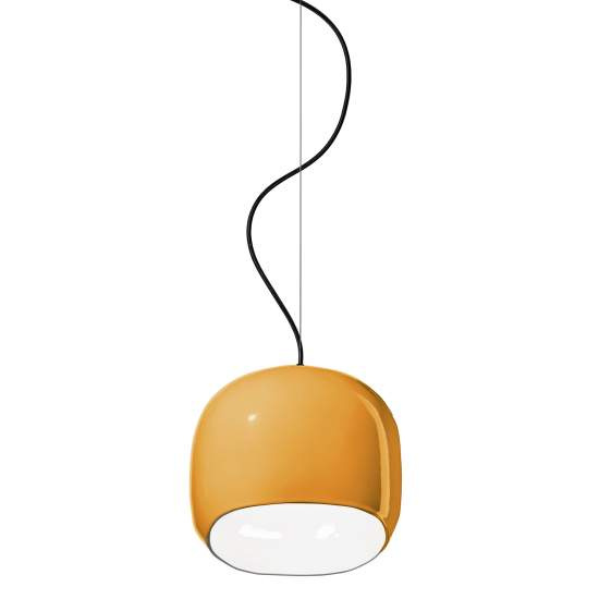 Sospensione Piccola Vintage Decò Ayrton Ceramica Giallo 1 Luce E27 C2550-GIA