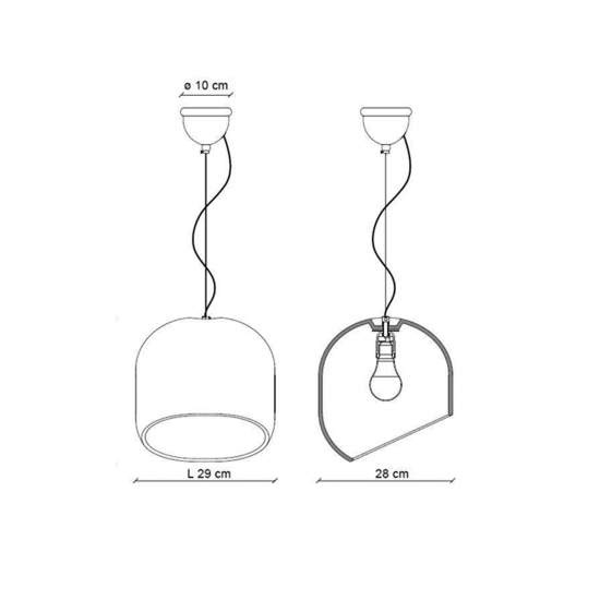 Sospensione Piccola Vintage Decò Ayrton Ceramica 1 Luce E27 C2550-ROS