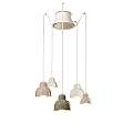 Lampadario Mix Vintage Decò Berimbau Ceramica 3 Luci E27 C2606-MIX