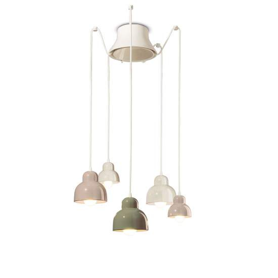 Lampadario Mix Vintage Decò Berimbau Ceramica 3 Luci E27 C2606-MIX
