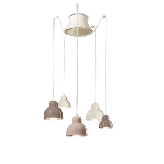 Lampadario Vintage Decò Berimbau Ceramica 3 Luci E27 C2609-MIX