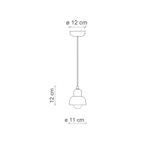 Lampadario Vintage Decò Berimbau Ceramica Arancio Pokè 1 Luce E14 C2610-APO