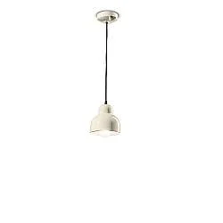 Lampadario Vintage Decò Berimbau Ceramica Crema 1 Luce E27