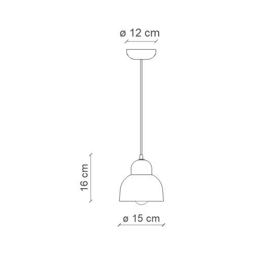 Lampadario Vintage Decò Berimbau Ceramica Verde Salvia 1 Luce E27 C2611-VSA