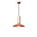 Lampadario Vintage Decò Pau Ceramica Arancio Pokè E Crema 1 Luce E27 C2630-APC
