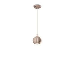 Lampadario Vintage Decò Afoxe' Alluminio Ceramica Grigio Sabbia 1 Luce E14
