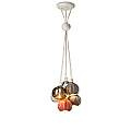 Lampadario Mix Vintage Decò Afoxe' Alluminio Ceramica Vetro 6 Luci E14 C2657-MIX