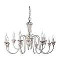 Lampadario Classico Sanremo Metallo Ceramica Bianco Filo Blu 12 Luci E14 C270-12-BA-17-DEC-PEO