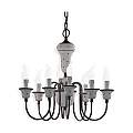 Lampadario Classico Sanremo Metallo E Ceramica Bianco Filo Blu 8 Luce E14 C270-8-BA-44-DEC-FFB