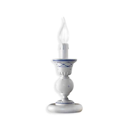 Lumetto Classico Sanremo Metallo E Ceramica Bianco Sfumato Argento 1 Luce E14 C272-BA-27-DEC-RMB