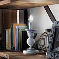 Lumetto Classico Sanremo Metallo E Ceramica Bianco Sfumato Argento 1 Luce E14 C272-BA-27-DEC-RMB