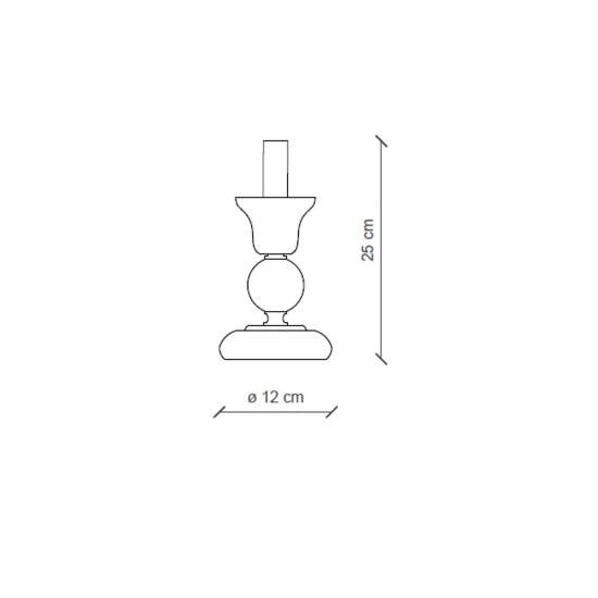 Lumetto Classico Sanremo Metallo E Ceramica Bianco Sfumato Argento 1 Luce E14 C272-BA-27-DEC-RMB