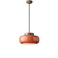 Sospensione Vintage Decò Maracana Ceramica-Vetro Arancio-Marrone 1 Luce E27 C2741-MOA