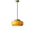 Sospensione Vintage Decò Maracana Ceramica-Vetro Giallo-Verde 1 Luce E27 C2741-SAG
