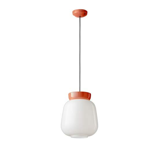 Sospensione Vintage Piccola Decò Corcovado Ceramica-Vetro Poke-Bianco E27 C2742-ALT
