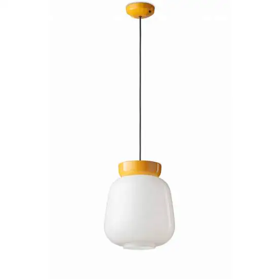 KLARTEXT Lampenfassung Piccola | Handgefertigt Aus Porzellan, Farbe Senfgelb Opak, E27, Max. 60W