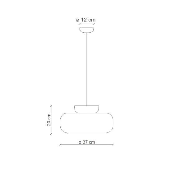 Sospensione Vintage Decò Maracana Vetro-Ceramica Bianco-Arancio 1 Luce E27 C2743-ALT