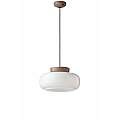 Sospensione Vintage Decò Maracana Vetro-Ceramica Bianco-Marrone 1 Luce E27 C2743-MLT