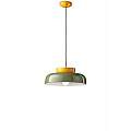 Sospensione Vintage Decò Maracana Ceramica-Vetro Verde-Giallo 1 Luce E27 C2745-GIV