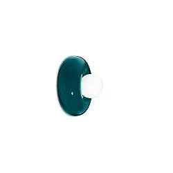 Applique Vintage Decò Bumbum Ceramica Verde Petrolio 1 Luce G9