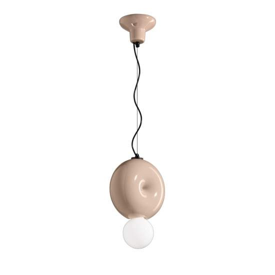 Sospensione Vintage Decò Bumbum 1 Elemento Ceramica Grigio Sabbia 1 Luce E27 C2751-GRS