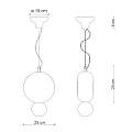 Sospensione Vintage Decò Bumbum 1 Elemento Ceramica Grigio Sabbia 1 Luce E27 C2751-GRS