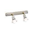 Applique Classica Savona Ceramica E Ottone Satinato 2 Luci E14 C276-OS-44-DEC-FFV